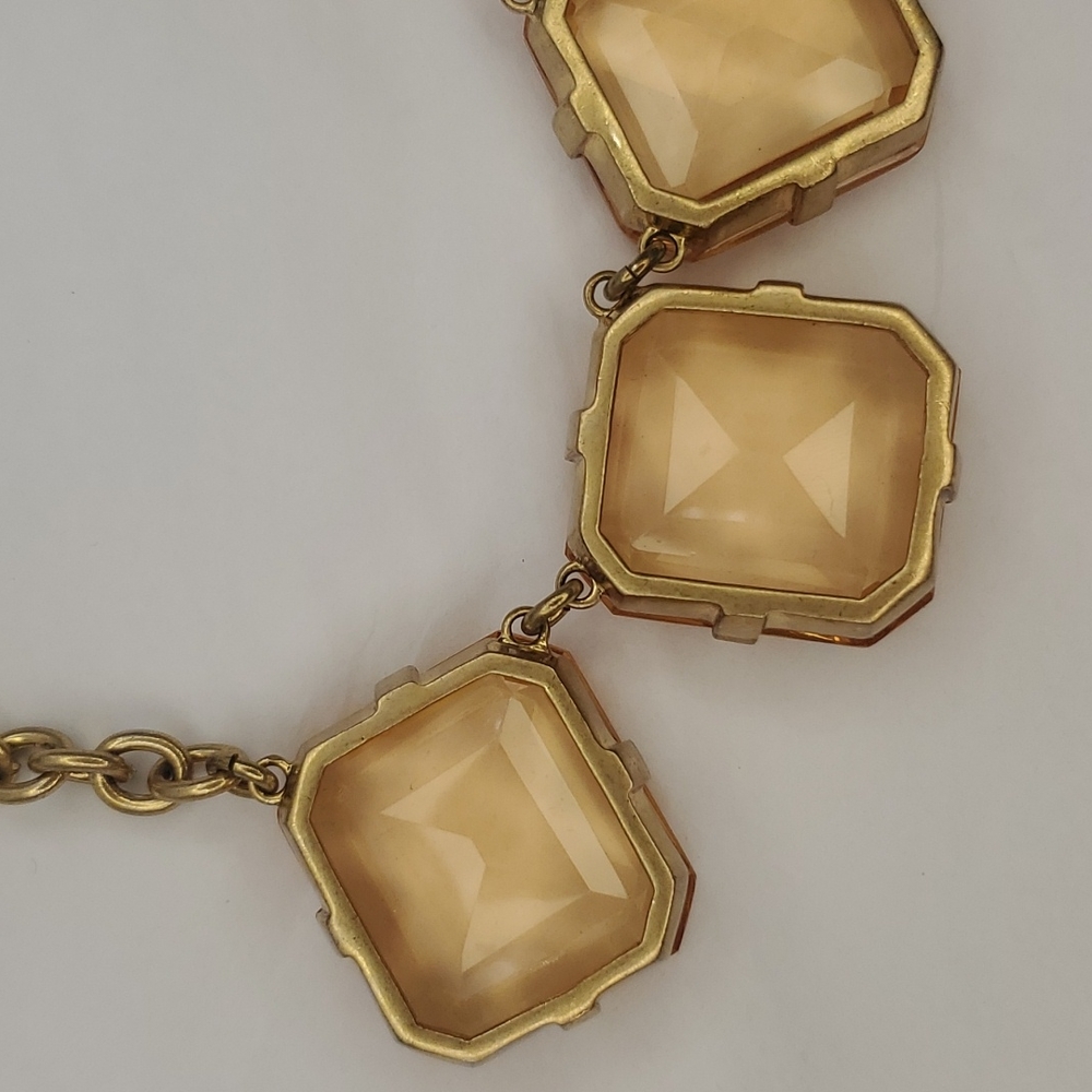 J. Crew Chucky faux amber & Gold necklace - Picture 3 of 13